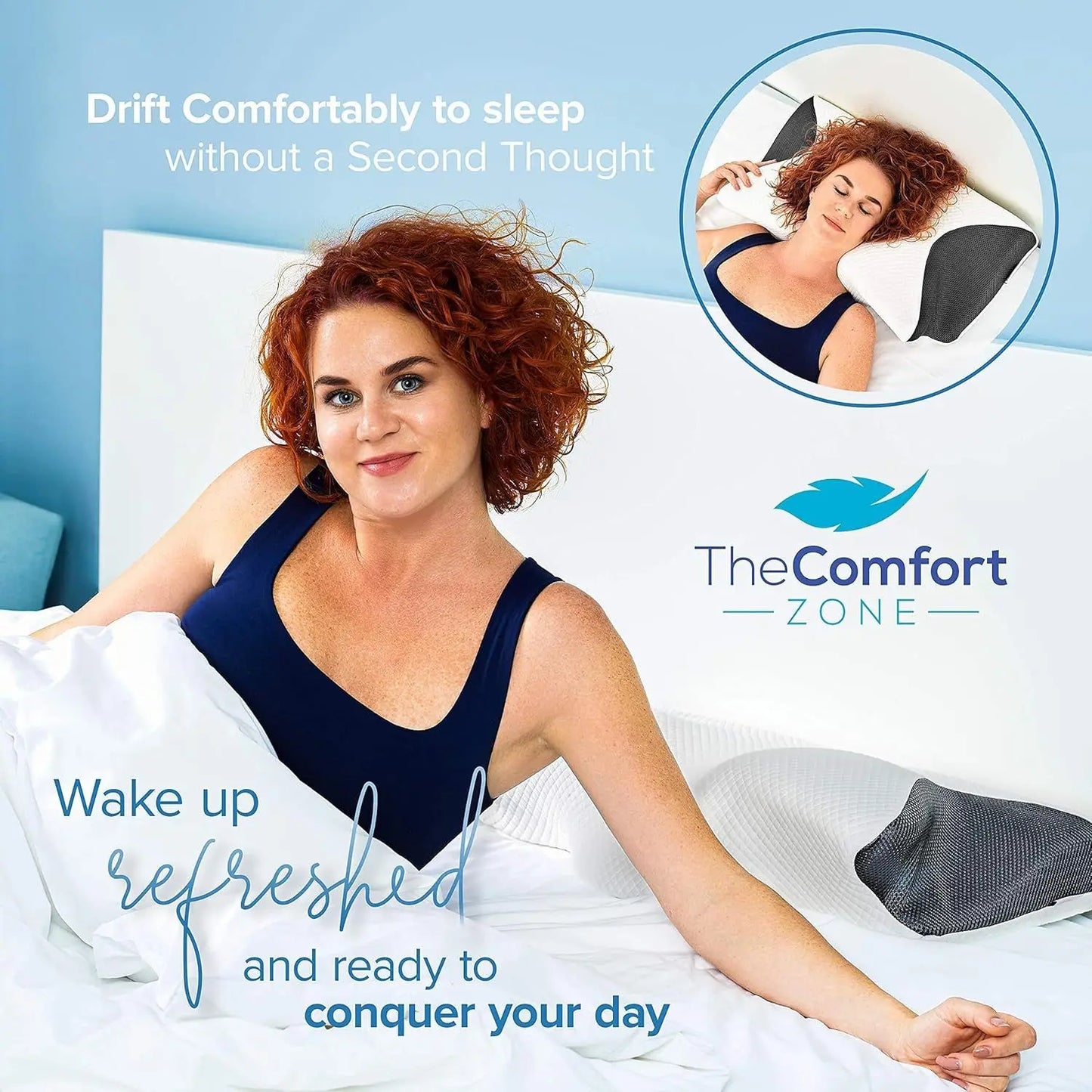 Memory Foam Pillow for Neck Shoulder Support Sleeping Relax Pillow,Ergonomic Contour Design, Orthopedic Firm Support Lightweight
